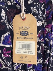 Fat Face UK 12 NWT Annie Inspirit Floral Dress Black Pockets Long Sleeve RRP £65