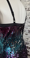 Laundry by Shelli Segal Sequin Mini Dress Sparkle Party Cocktail Adj Straps EUC