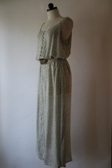 Pineapples Tan White Animal Print Buttoned Long Maxi Strappy Sundress Women M