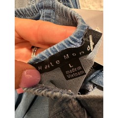 Haute Monde Womens Blue Denim Zip Front Bodycon Mini Dress Size Large
