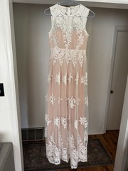 BHLDN Blush/Ivory Floral Lace Embroidered Sleeveless Maxi Dress 4