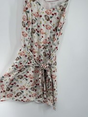 Promod Boutique Francaise Floral White Multicolor Spring Dress Tie Back
