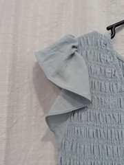Blu Pepper Smocked Top Light Blue Summer Dress Ruffle Sleeves Size Medium NWOT