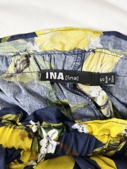 INA Lemon Dress Navy Tiered Ruffles High-Low Tie Waist Short Sleeve Sz Sm Whimsy