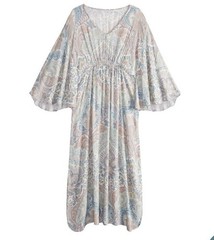 World Market Sz XL Shelby Kaftan Maxi Dress Boho Kimono Sleeve Cover Up Mermaid