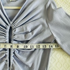 Scanlan Theodore Crepe Knit Keyhole Dress Size S Lilac Long Sleeves Lilac Midi