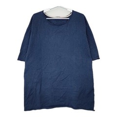 umii 908/45R/45rpm Cotton knit short sleeve tunic dress Navy 5-0703S∞