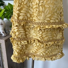 Keepsake The Label Lace Tiered Mini Dress Ruffle Strappy Cottage Coquette