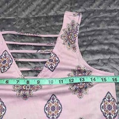 Pink Republic sz small junior’s solid strappy trapeze dress lilac paisley print
