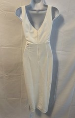 ASOS Design Plunge Neck wrap midi dress in cream size UK 6 RRP £48
