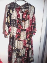 Hope Springs Womans Patchwork Midi Dress Red Black Size XXL NEW
