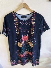 MINK PINK Wisdom Tee Short Sleeve Shift Dress black floral Size M Bohemian Boho