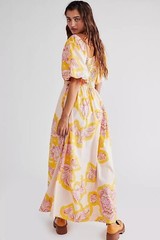 New Free People Kalina Printed Midi Dress Size Large MSRP: $168