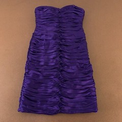 Carmen marc Valvo Women&rsquo;s Size 6 Purple 100% Silk Twisted Detail Strapless Dress