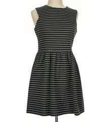 Ivy & Blu Fit & Flare Ponte Day Dress Size 8 Black/White Stripe
