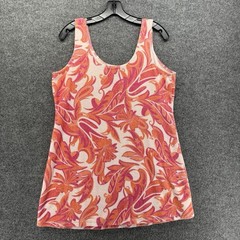 Boston Proper Dress Womens M Pink Paisley Terry Cloth Sleeveless 70s 80s Hippie