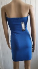 NEW Nasty Gal polyester elastaine blue strapless dress size 8