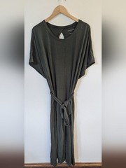 Universal Standard Olive Green Jersey Knit Maxi Midi Dress Keyhole XL Peru