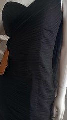 Light in the Box Black Pleated strapless One shoulder with Bow Dress sz 4