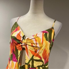 Rewind Tropical Print mini Sundress with straps size large