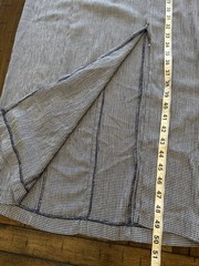 Sz 8 1980s 80s 90s Olivia Rose Navy Blue White Micro Plaid Check Midi Dress