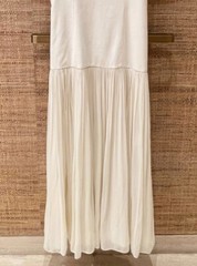 Women Sandro V-neck Contrasting Pleated Fit & Flare Slip Midi Dress