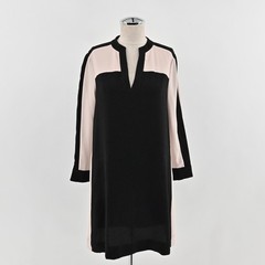 BCBGMaxazria Colorblock Shift Dress Womens Sz XS Black Blush Pink Office Capsule