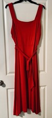 NWT Sugarlips Red Midi Dress Size 3XL Tie Waist Sleeveless Flowy Plus Size