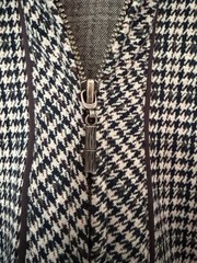 J. McLaughlin Makayla Houndstooth Brown Collared 3/4 Sleeve A-line Dress S