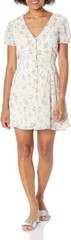 Sugar Lips Dream Color Floral Print Button Up Mini Casual Dress Ivory Medium NEW