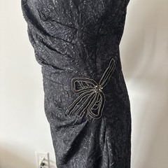 Rickie Freeman for Teri Jon One Shoulder Dress Size 10 Bow Rhinestone Ocassion