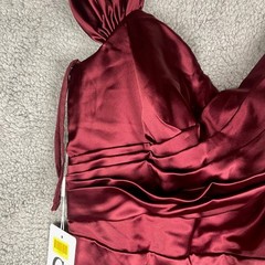 ChicSew Women&rsquo;s 36 Bust Red Burgundy Polyester Off the Shoulder Formal Dress