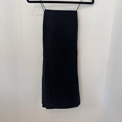 Banana Republic Petite Small Black Square Neck Open Back Mini Dress A-Line PS