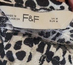 NEW F&F Animal Print Smocked Midi Dress Puff Sleeve Size M NWT