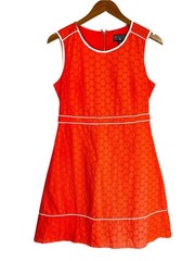 Duffield Lane Orange Eyelet Sleeveless Dress Size XS