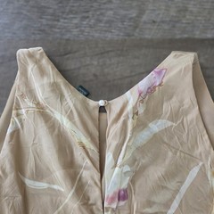 Ralph Lauren Silk Maxi Dress Womens Size 10 Tan Sleeveless 90s Floral Y2k Fairy