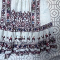 BCBGMAXAZRIA Boho Camel Print Sleeveless Mini Dress coquette XS Floral Ruffle