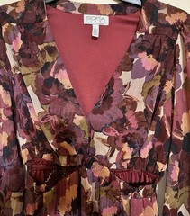 Sofia Jeans by Sofia Vergara Floral Midi Dress Women’s Small Long Sleeve Boho