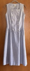 Laura Ashley Vintage 1980’s Pinstripe Pinafore Midi Dress 10 Cottagecore Prairie