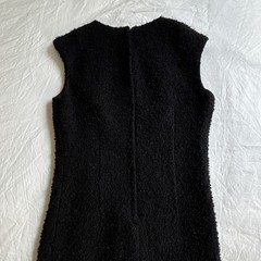 Vintage 1960s Women’s Black Wool Bouclé Sleeveless Fall/Winter Sheath Dress