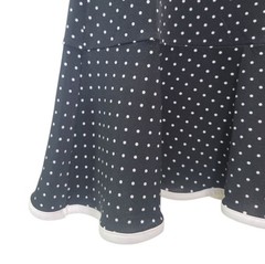 MICHAEL Michael Kors Polka Dot Flounce Dress Bell Sleeve Black White Mini Sz M