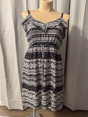 Torrid 2 Dress Floral Print Black White Pink Tie Waist Adj Straps