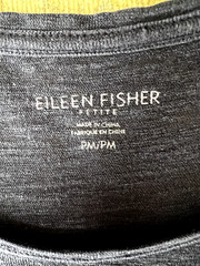 Eileen Fisher Petite Navy Blue Scoop Neck Dress Size PM Hemp & Organic Cotton