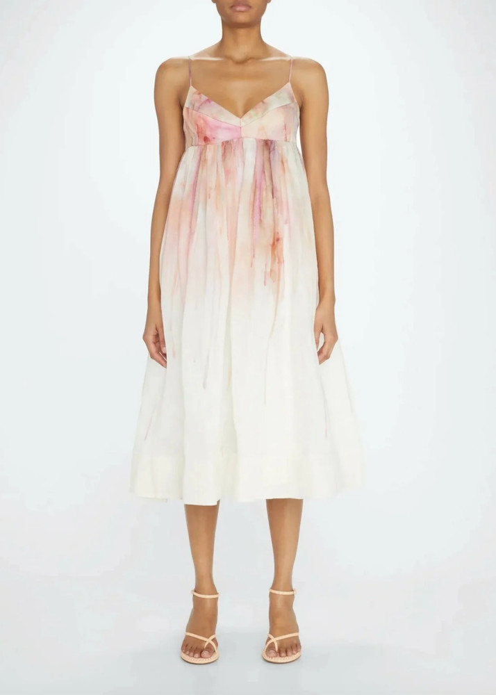 BNWT ZIMMERMANN ABSTRACT BLUSH DANCER EMPIRE WAIST DRESS – SIZE 1/6 US