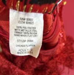 Vtg Charades Chicago red Flapper Sequin Fringe Dress Size Small HTF