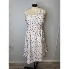 HD in Paris Anthropologie Watermelon Print One Shoulder Cotton Midi Dress 10
