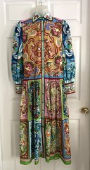 NWT Beulah Style Universe Maker Dreamer Paisley Bold Print Hippie Maxi Dress L