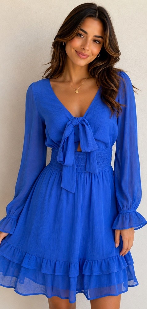 Elegant Blue mini Dress