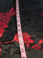 NORM THOMPSON silk DRESS Sz 10p Red Black Floral burnout Lined Whimsygoth fairy