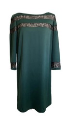 Erin Fetherston Dress Women&rsquo;s 6 Jade Green Smooth Satin Lace Knee Length New